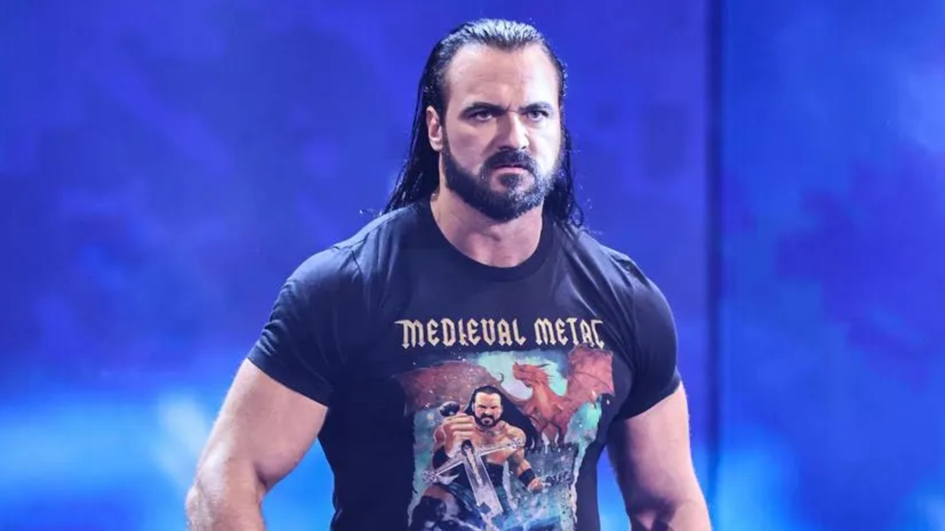 Drew McIntyre during his entrance. Image Credits: X