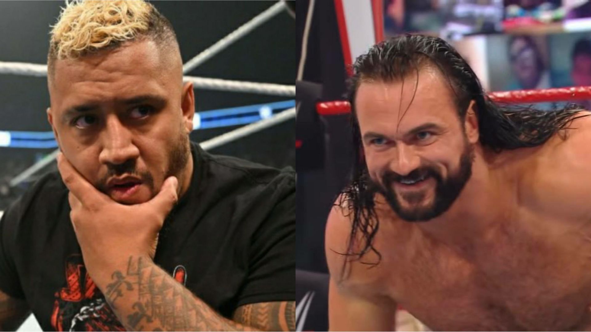 Solo Sikoa (left); Drew McIntyre (right)