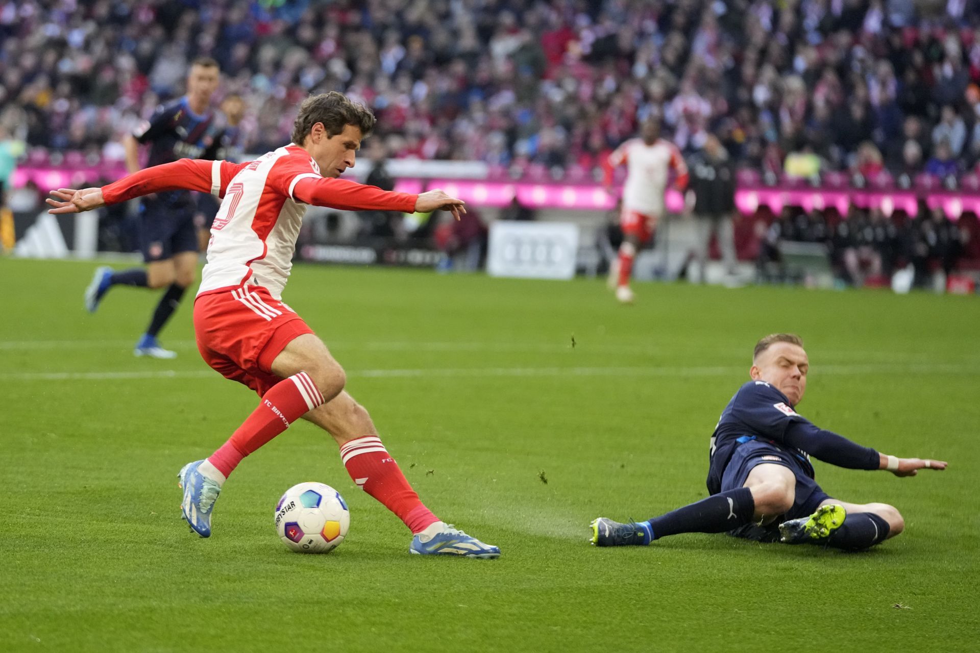 Thomas Muller (left) has been linked to Old Trafford multiple times over the years