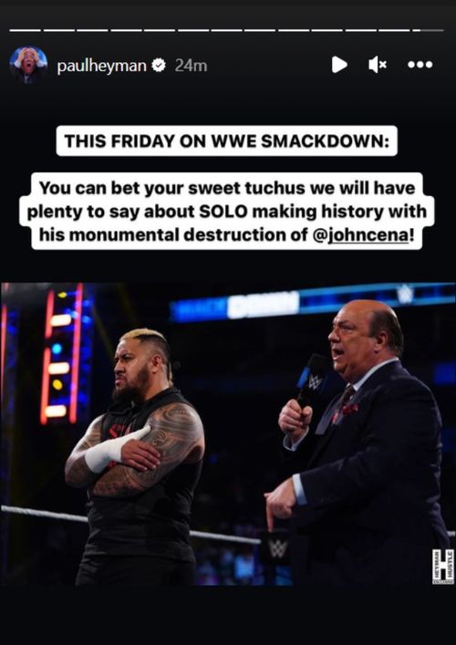 Paul Heyman has plans for the Crown Jewel fallout edition of SmackDown!