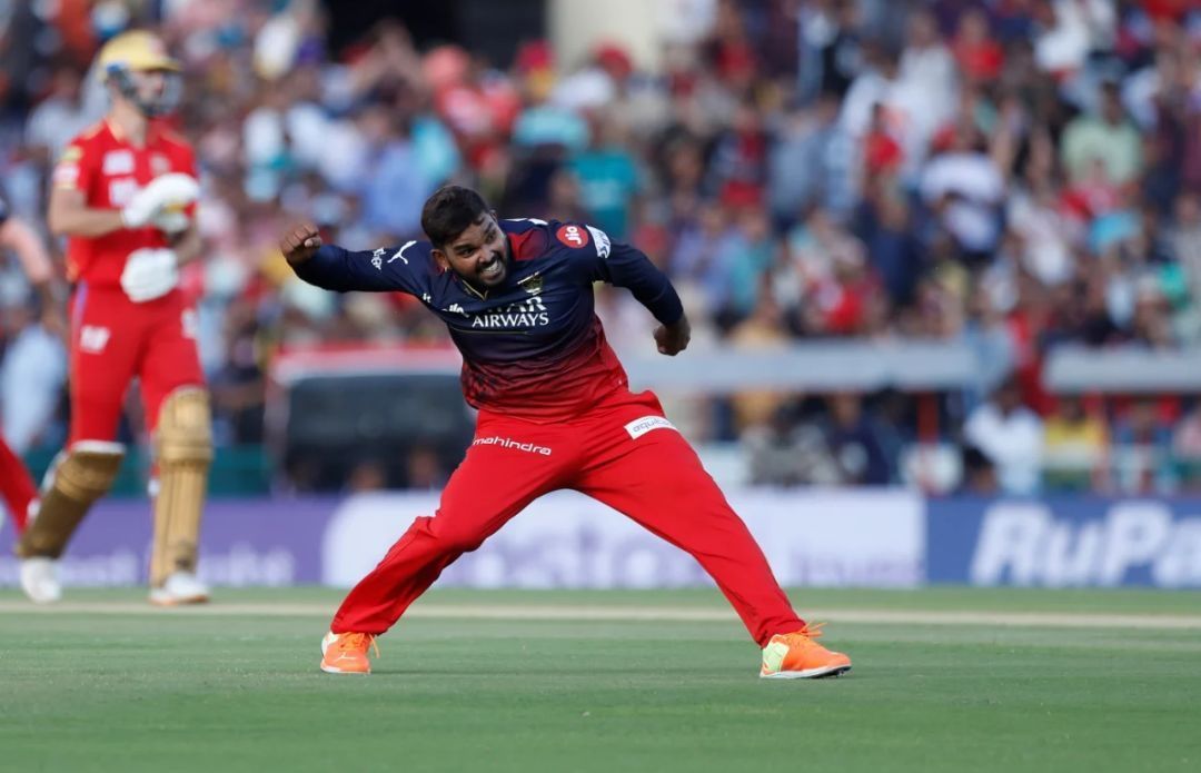 Wanindu Hasaranga celebrating a wicket for RCB [Getty Images]