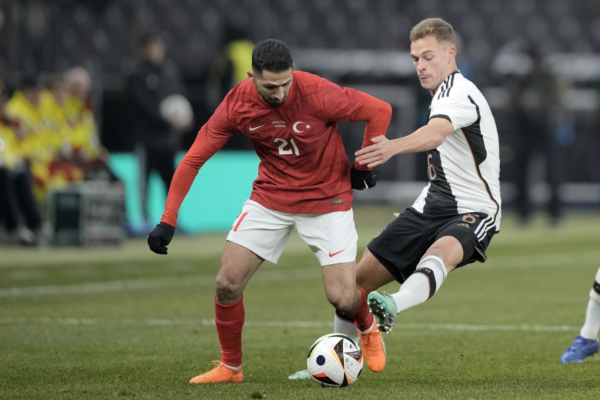 Joshua Kimmich (right) is wanted at the Camp Nou.