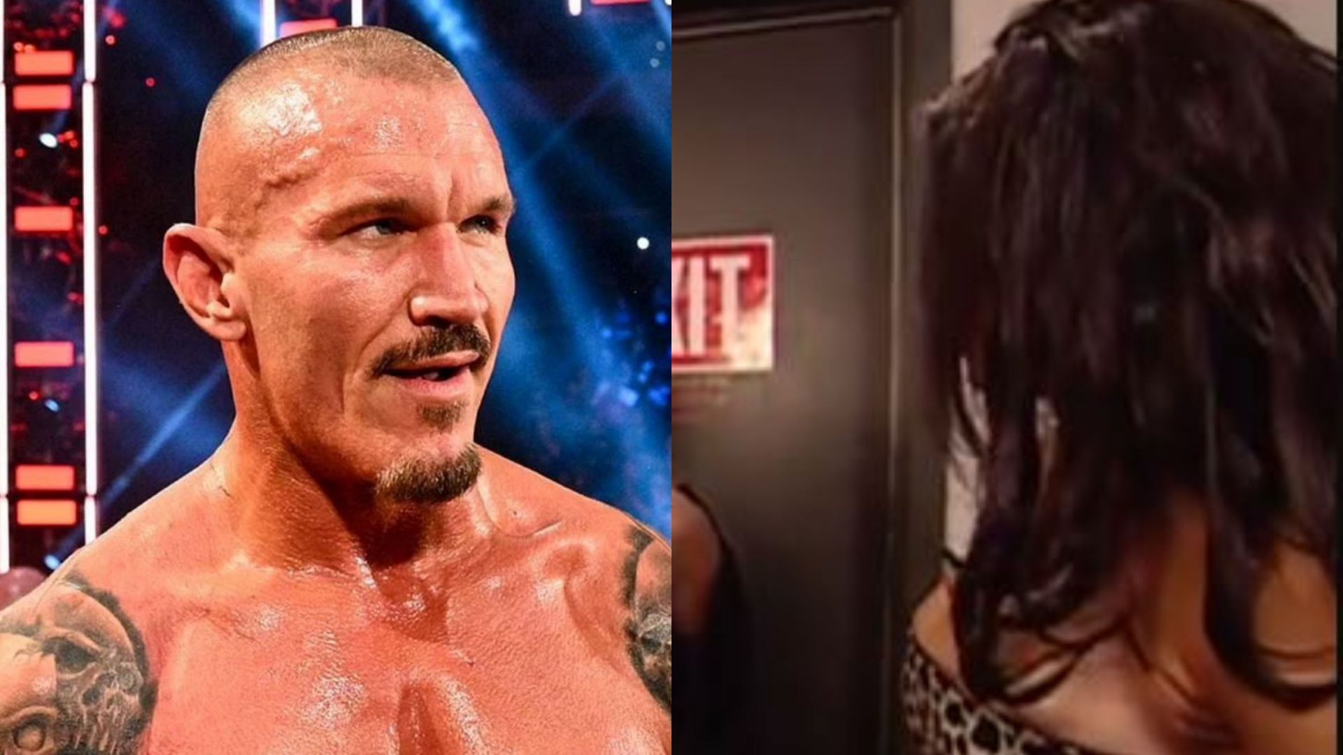 WWE Superstar Randy Orton (left) and Rochelle Loewen (right)