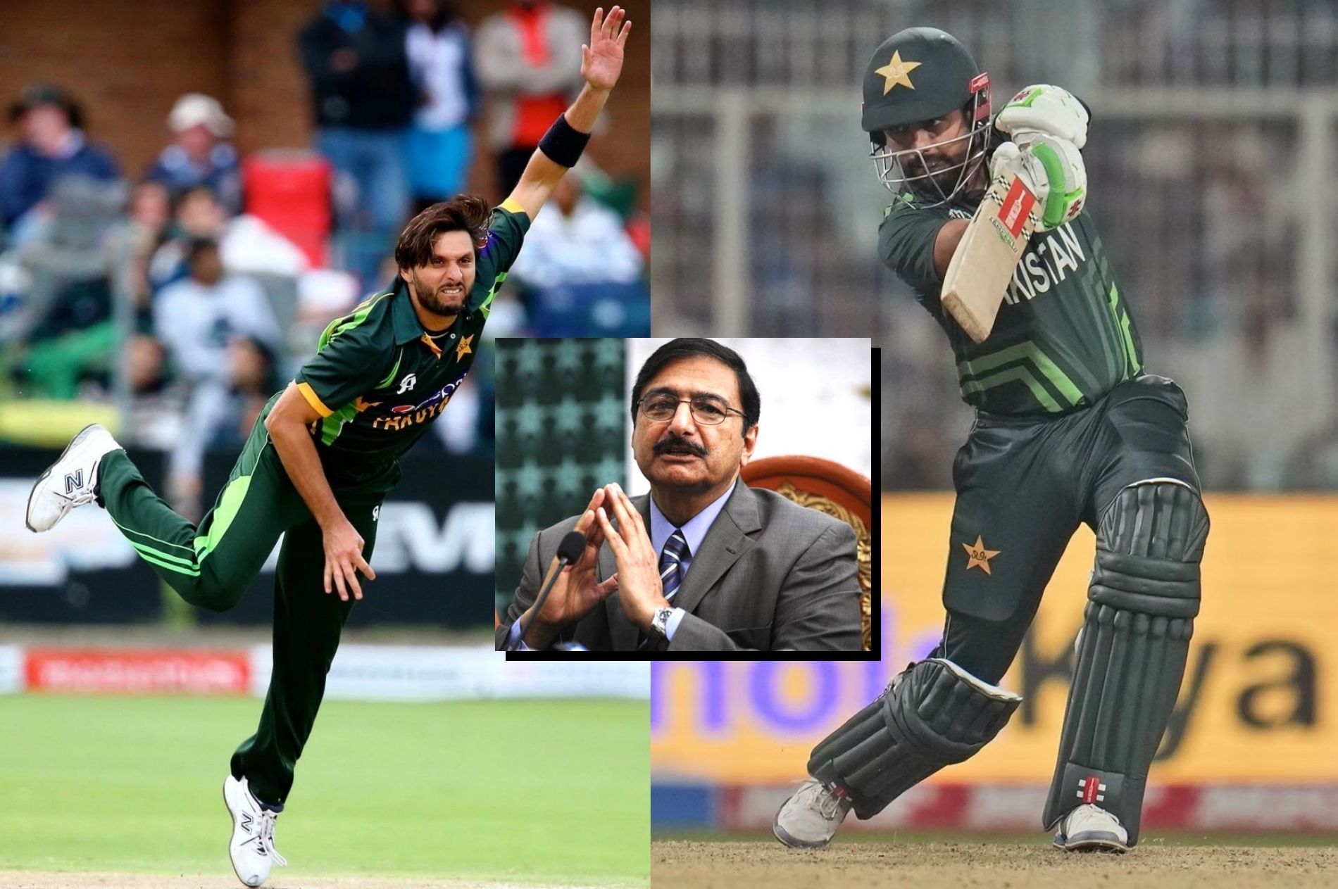 Shahid Afridi, Babar Azam, PCB chief Zaka Ashraf