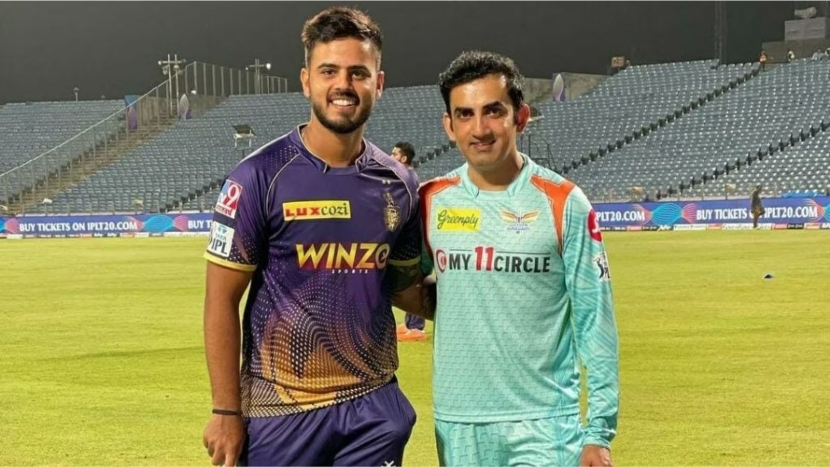 Nitish Rana (L) and Gautam Gambhir.