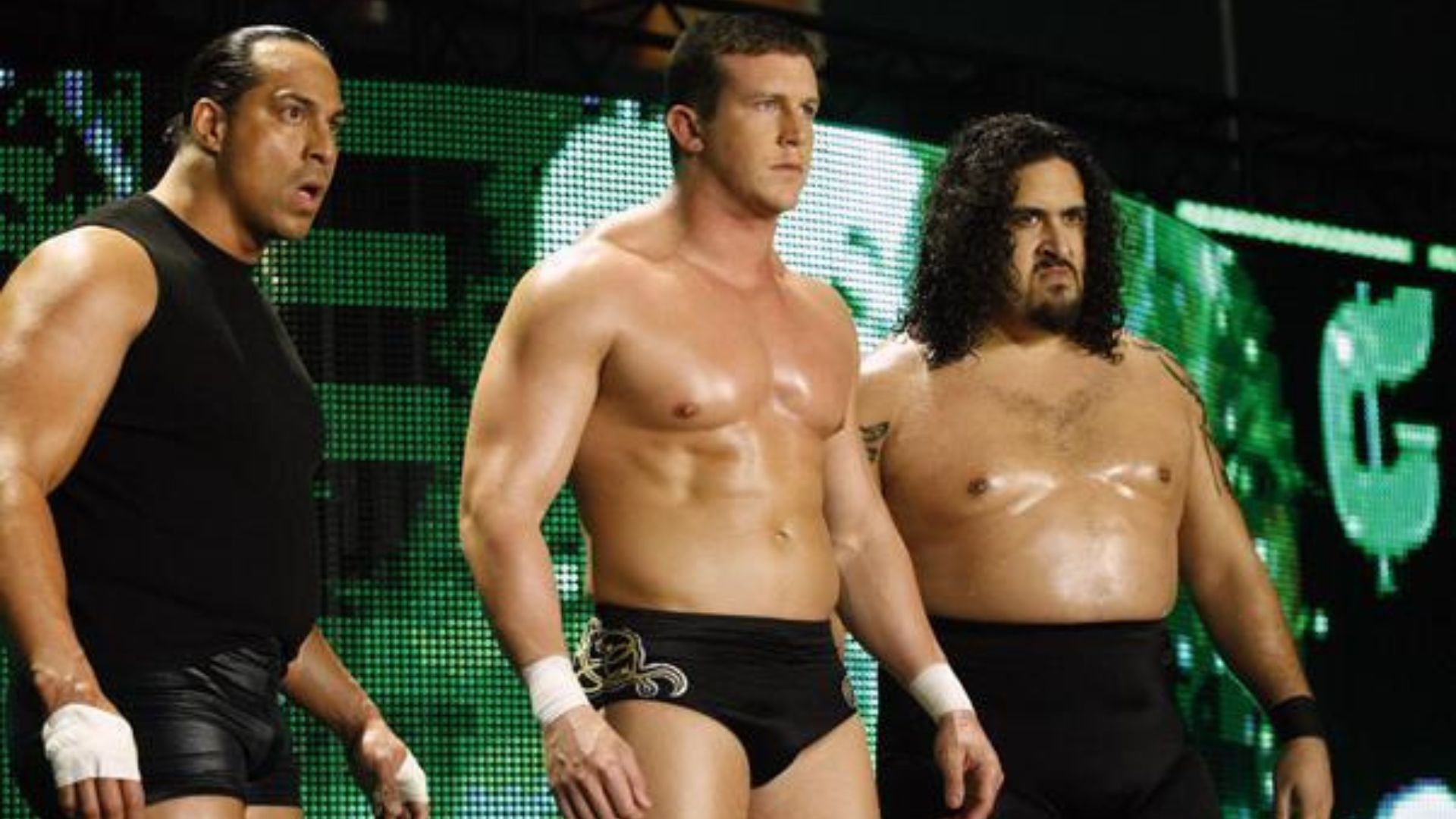 Manu with Ted DiBiase Jr. and Sim Snuka