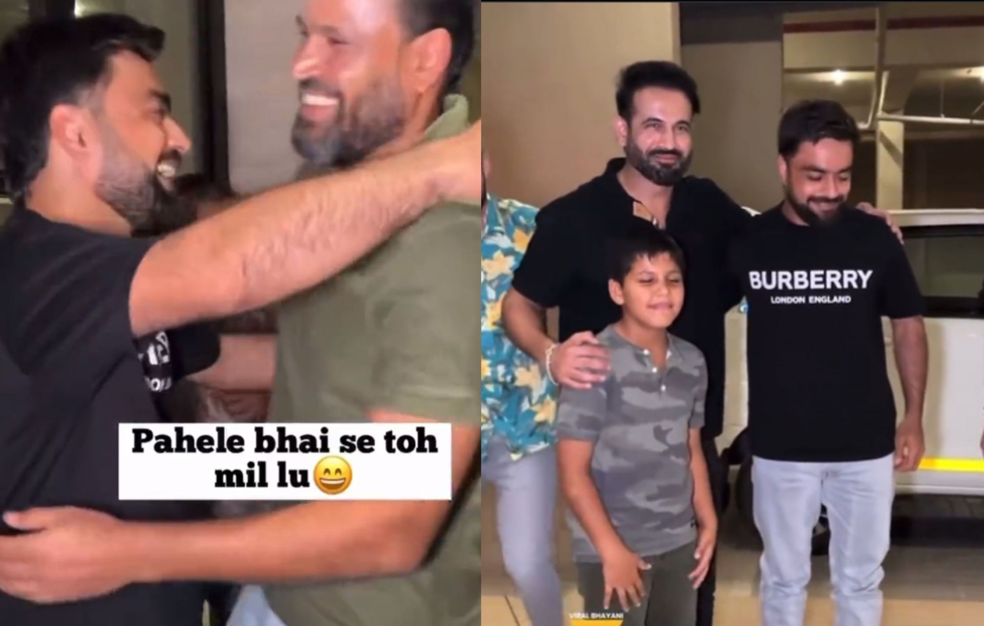 Rashid Khan with Yusuf Pathan and Irfan Pathan. (PC: Viral Bhayani Instagram)