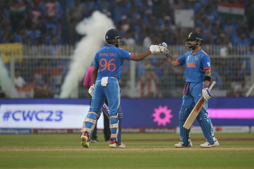 Virat Kohli (right) and Shreyas Iyer during their partnership against South Africa. (Pic: AP)