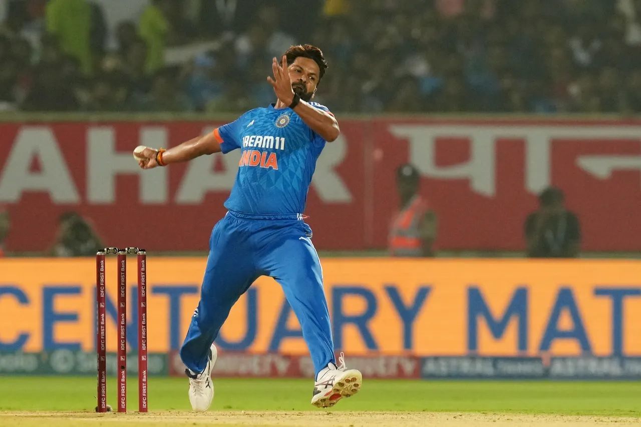 Mukesh Kumar bowled an impressive spell in the first T20I against Australia. [P/C: BCCI]