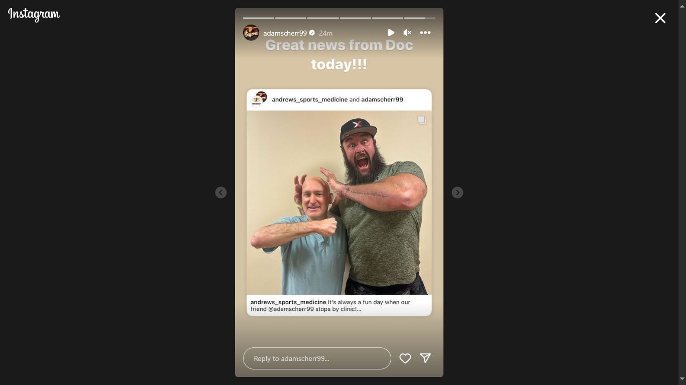 A screengrab of Braun Strowman&#039;s Instagram story