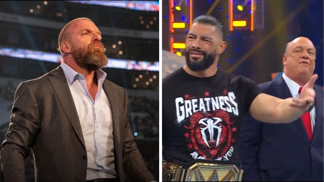 Triple H on the left, Roman Reigns on the right