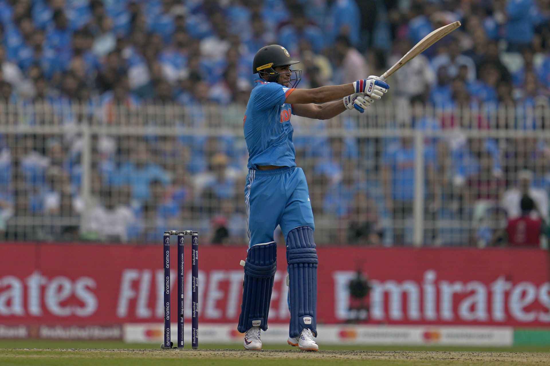 Team India opener Shubman Gill batting against South Africa. (Pic: AP)