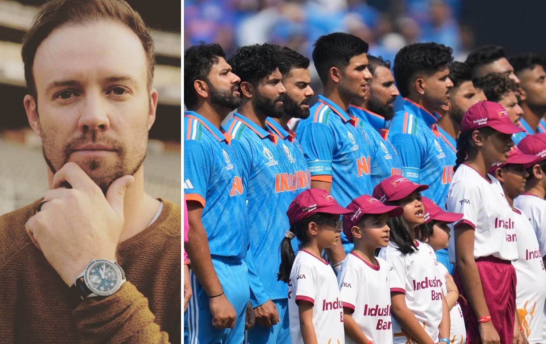 AB de Villiers (L). (Pics: Instagram/AP)