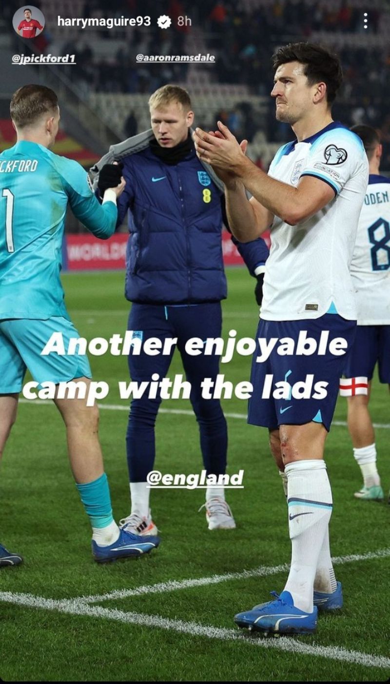 Former Manchester United captain Harry Maguire&#039;s Instagram story