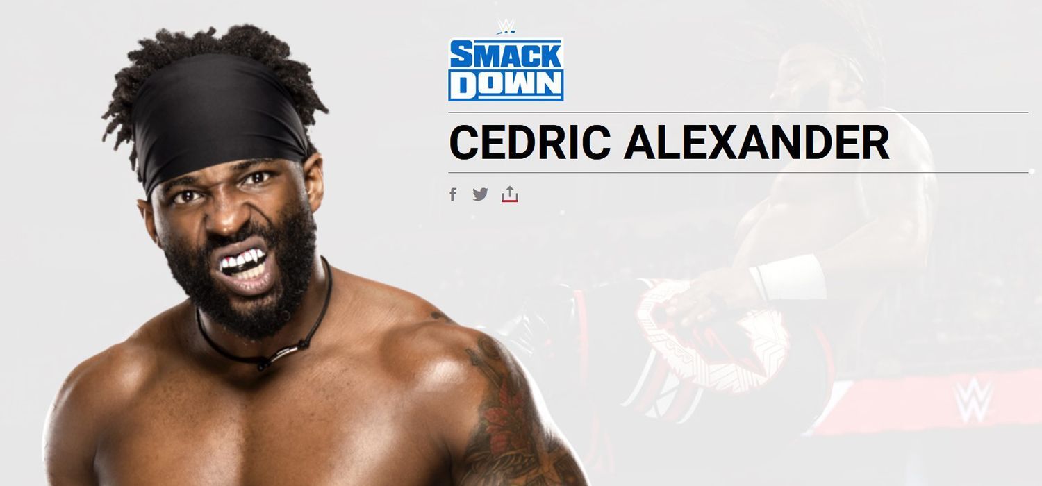 A screenshot of Cedric Alexander as a WWE SmackDown Superstar