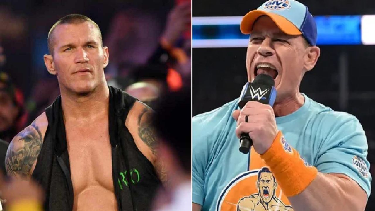 Randy Orton (left); John Cena (right)