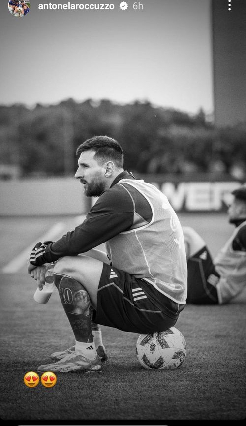Antonela Roccuzzo's Instagram story of Lionel Messi if