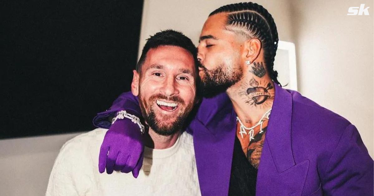 Rapper writes hilarious caption as he shares snap of him kissing Lionel Messi