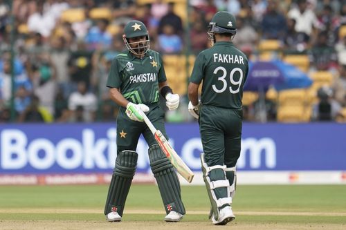 Babar Azam was primarily content with giving the strike to Fakhar Zaman. [P/C: AP]