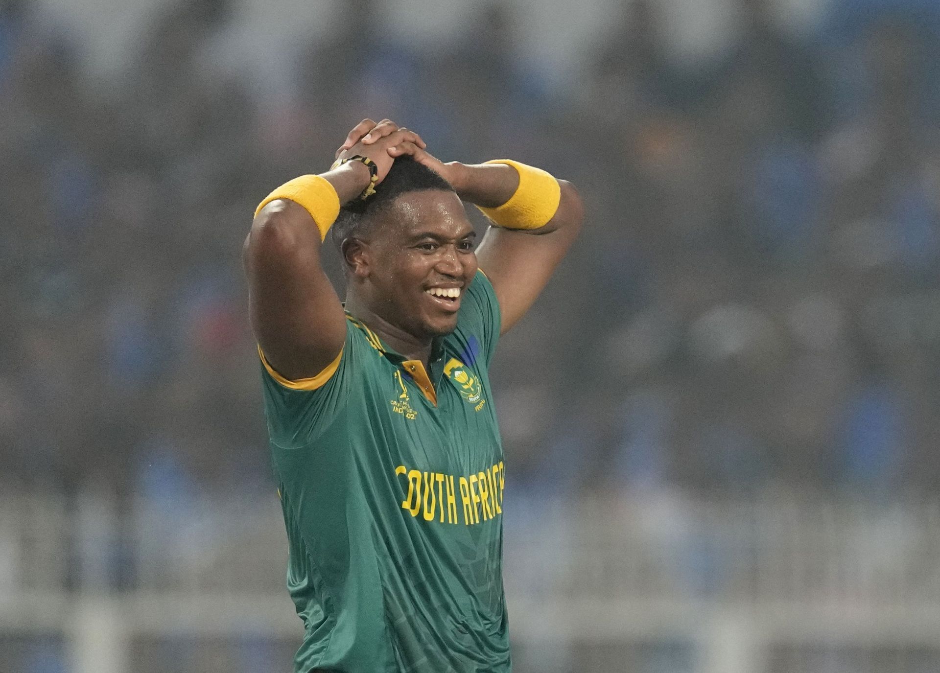 Lungi Ngidi took the new ball for South Africa.