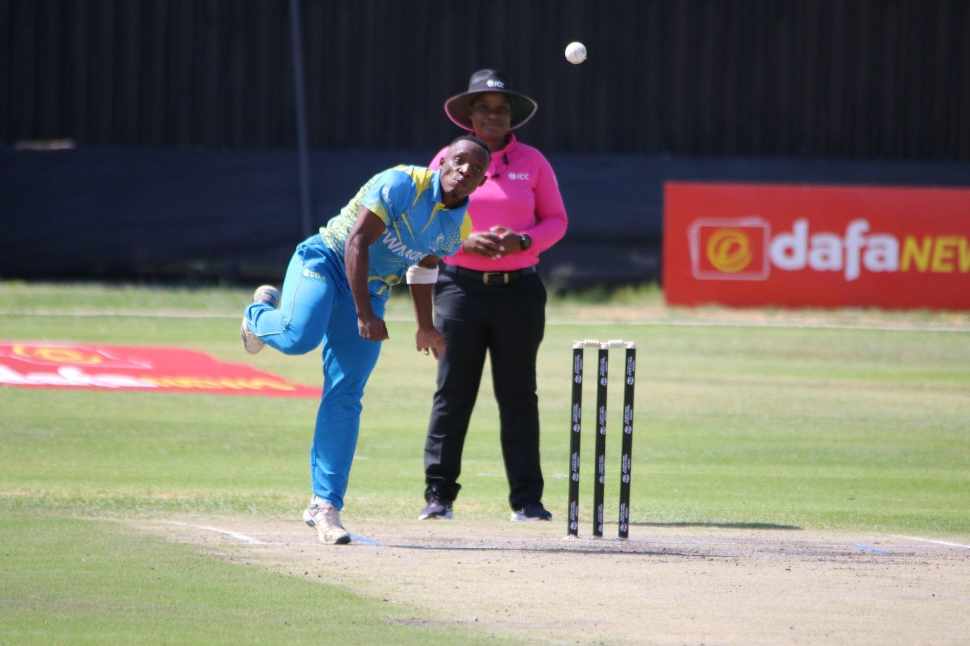 Rwanda cricketer in action. (Photo Credits: Rwanda Cricket Association)