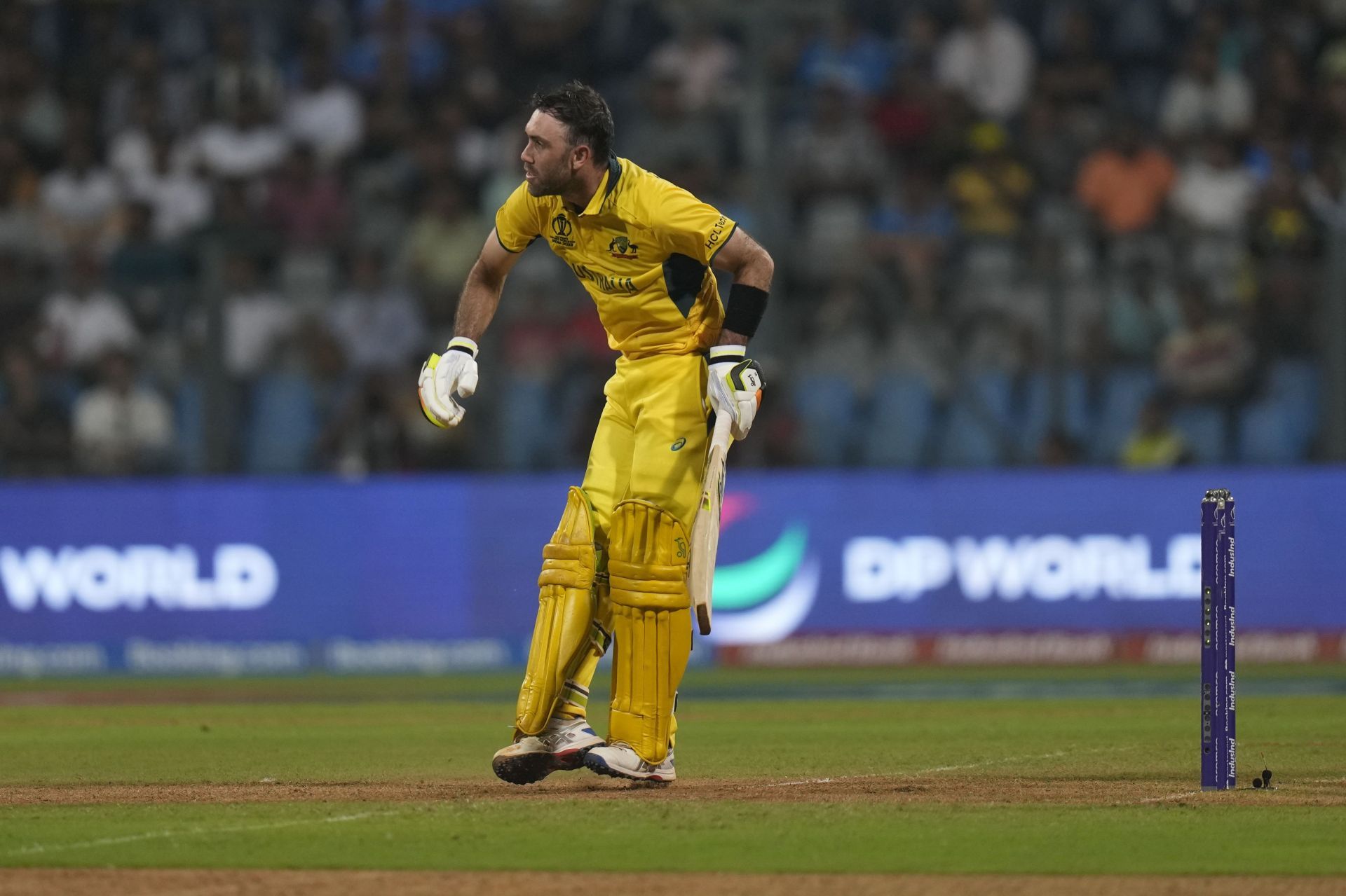 Glenn Maxwell’s fitness was tested during his knock in Mumbai. (Pic: AP)