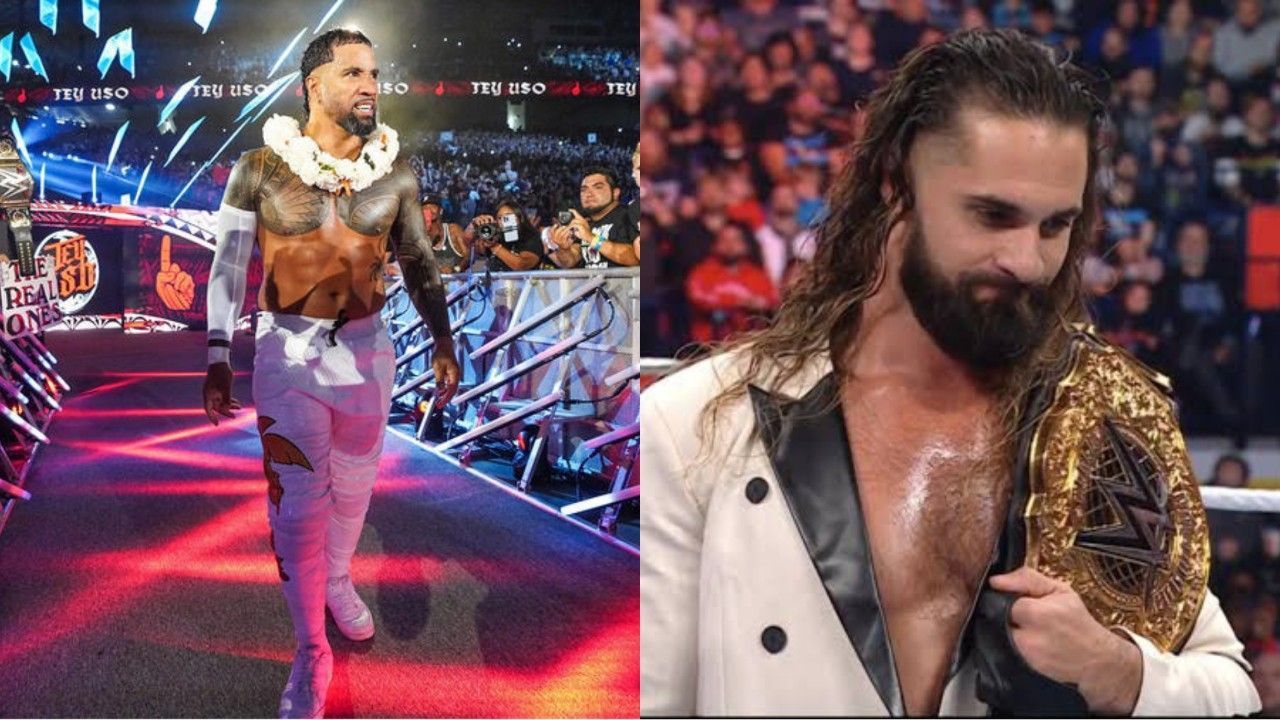 WWE सुपरस्टार्स जे उसो और सैथ रॉलिंस 