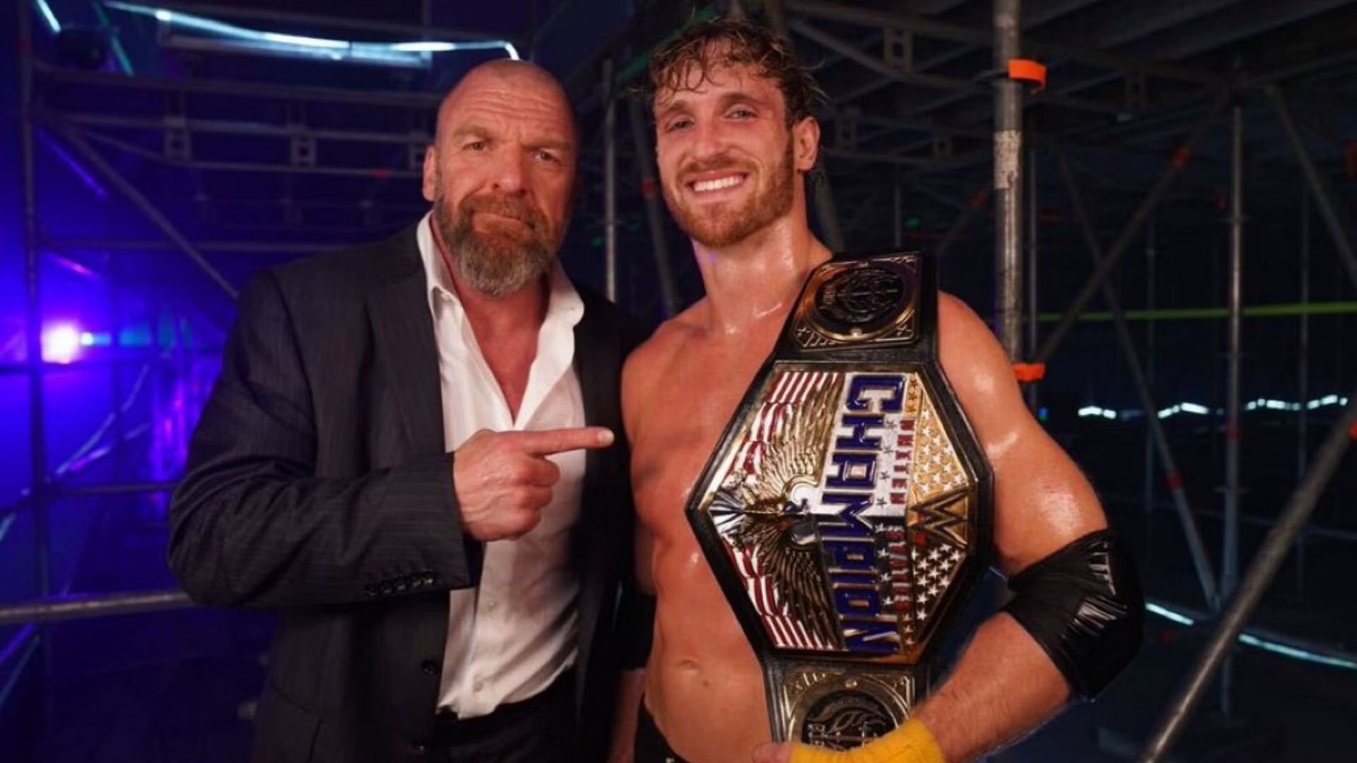 Triple H congratulated Logan Paul backstage