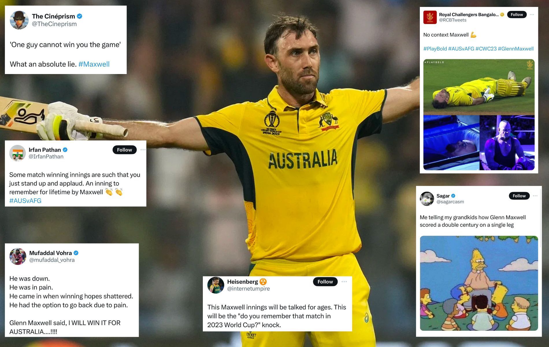 Glenn Maxwell helped Australia complete a thrilling win. (Pics: AP/X)