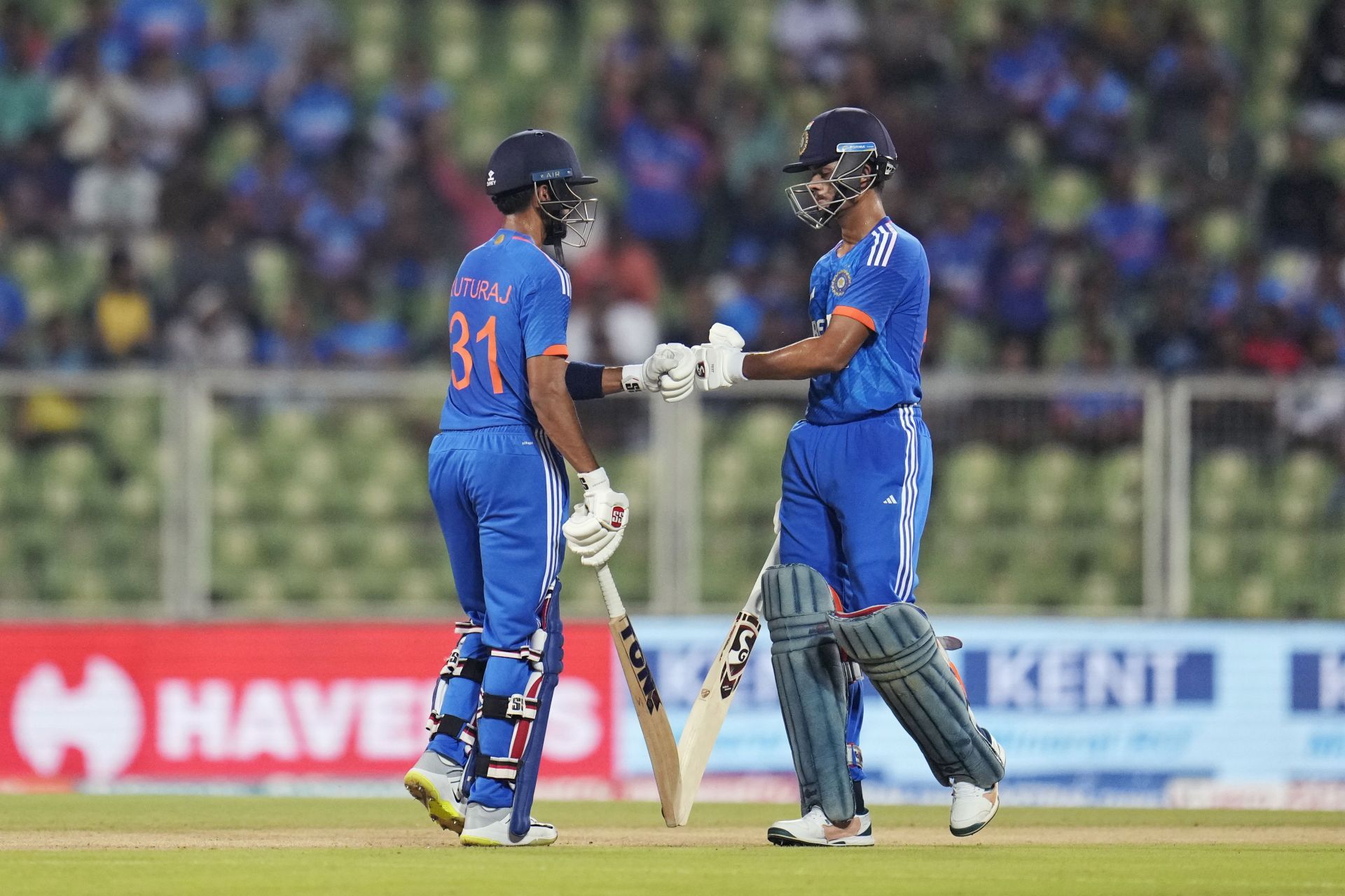 Ruturaj Gaikwad and Yashasvi Jaiswal scored half-centuries in the second T20I. [P/C: AP]