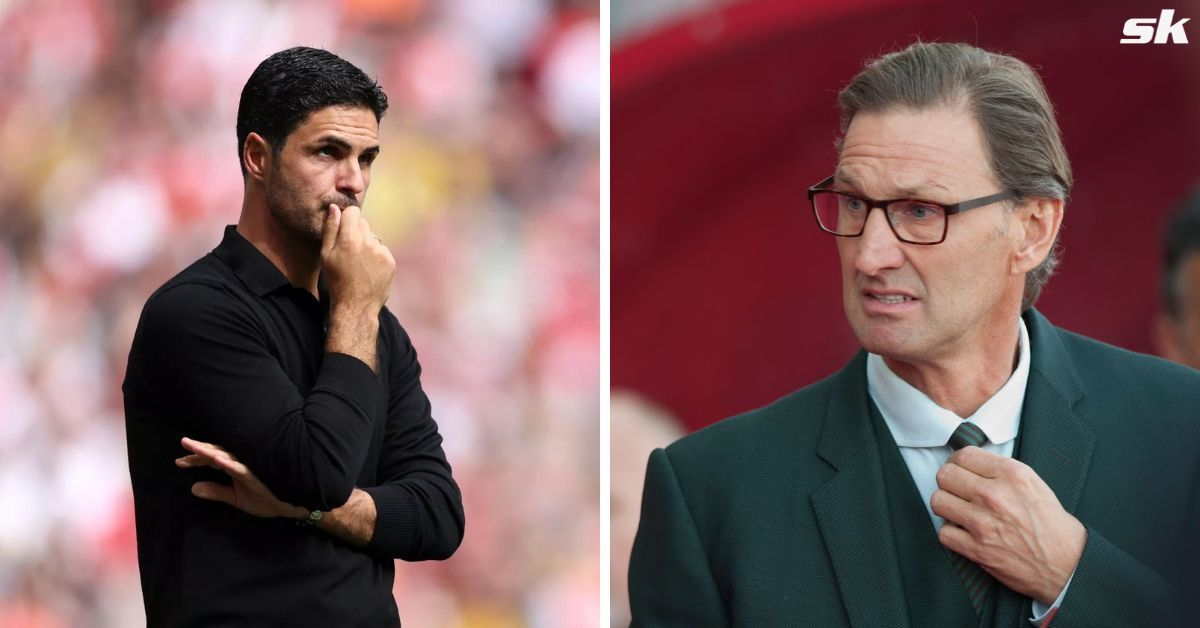 Mikel Arteta and former Arsenal captain Tony Adams 