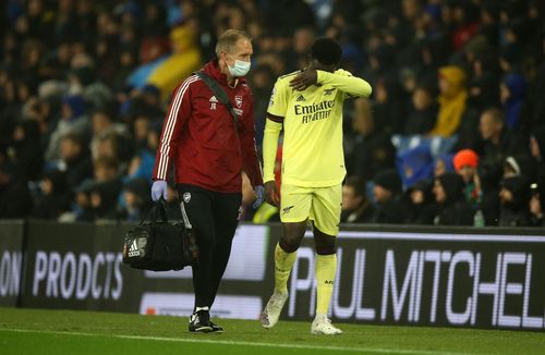 Bukayo Saka suffered a thigh injury just last month.