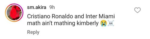 Fan reaction on Instagram to Kim Kardashian's comment
