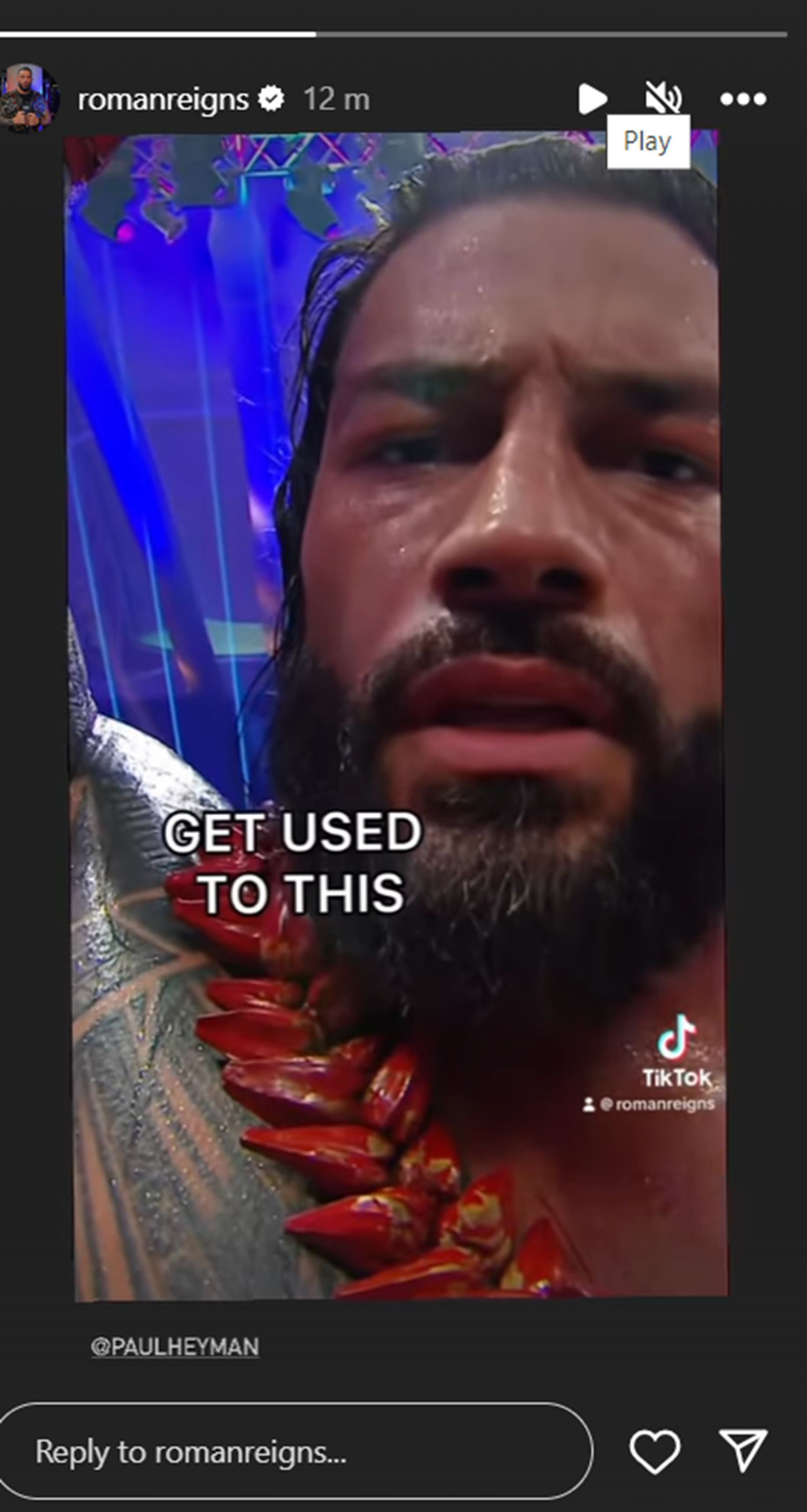 Roman Reigns shared a bold message online.