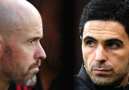 Mikel Arteta and Erik ten Hag (via Getty Images)