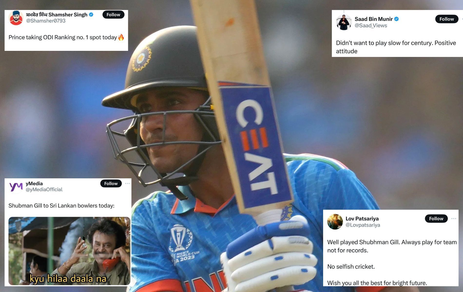 Shubman Gill received praise widespread praise for his knock. (Pics: AP/X)