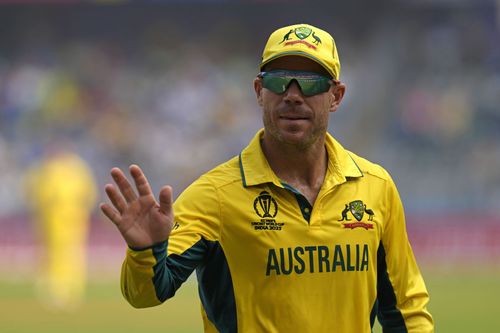 David Warner was castled playing a strange shot across the line