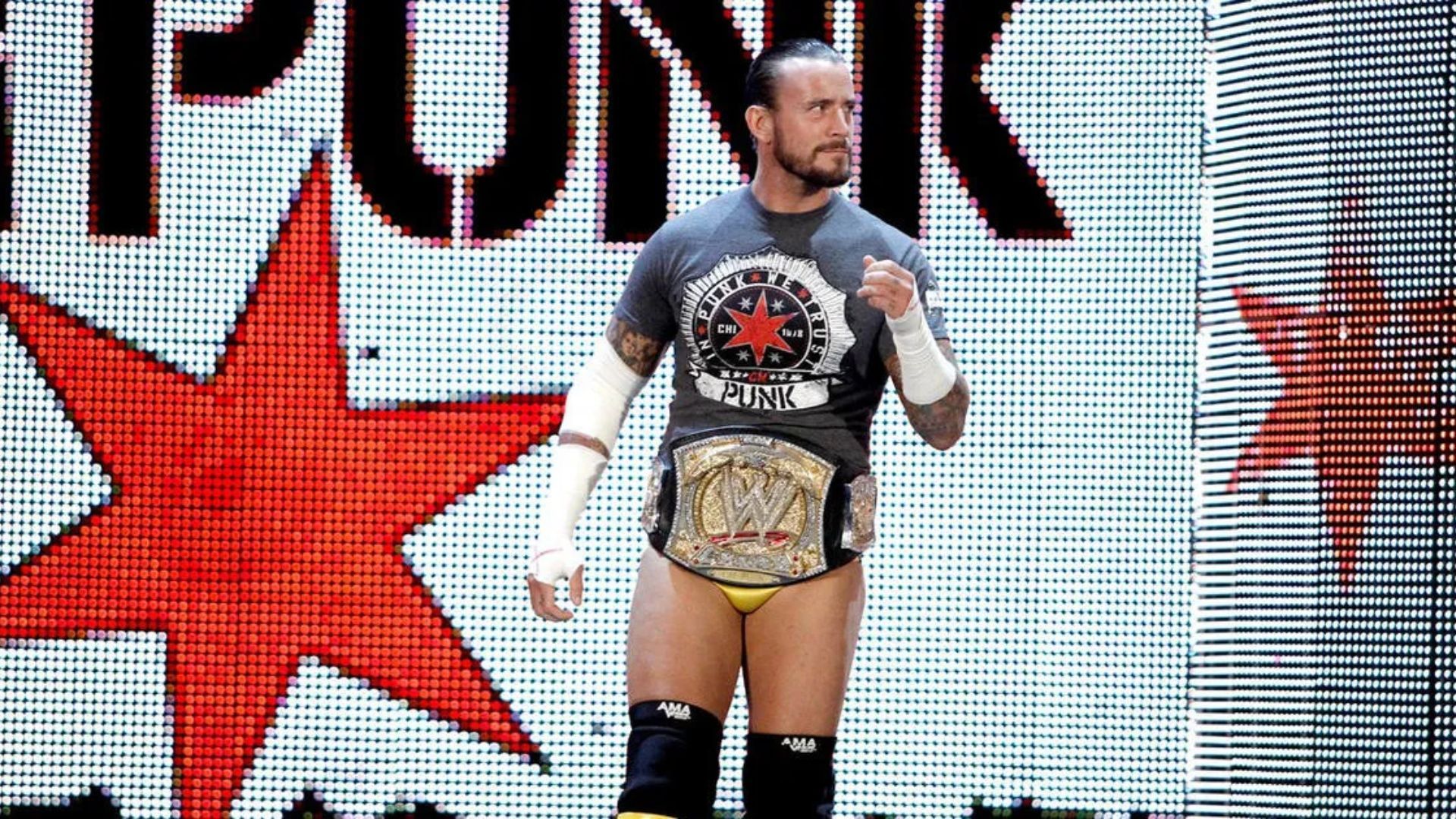 CM Punk during his entrance. Image Credits: X 