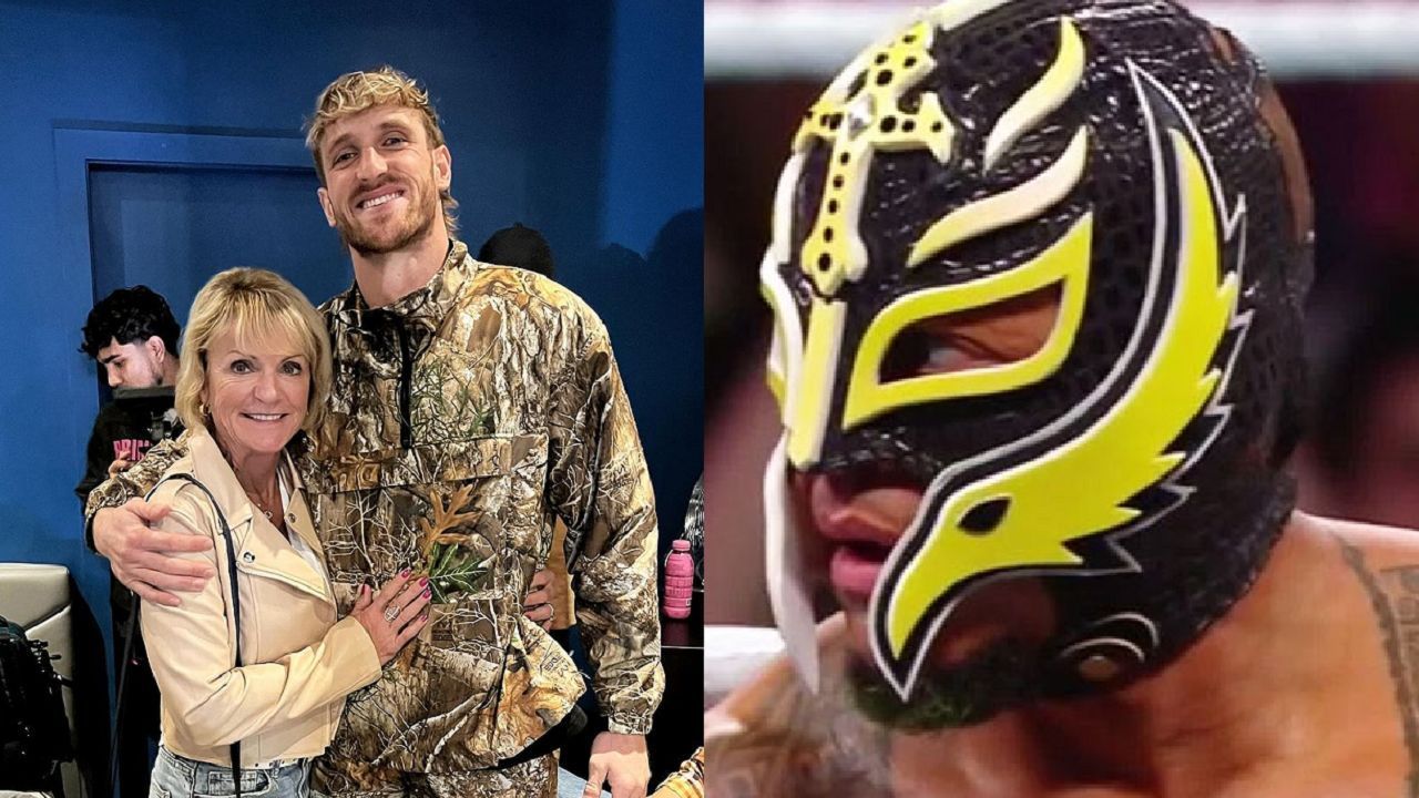 Logan Paul and his mom (left); Rey Mysterio (right)