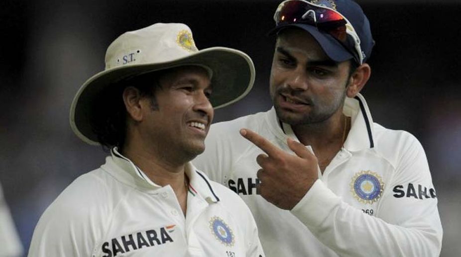 Virat Kohli (right) matched Sachin Tendulkar
