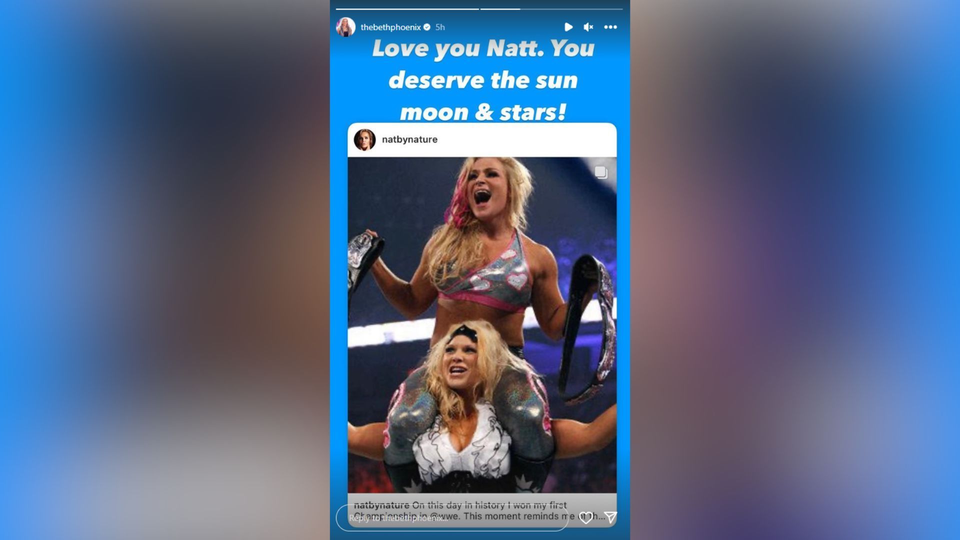 Screenshot of Beth Phoenix&#039;s Instagram Story