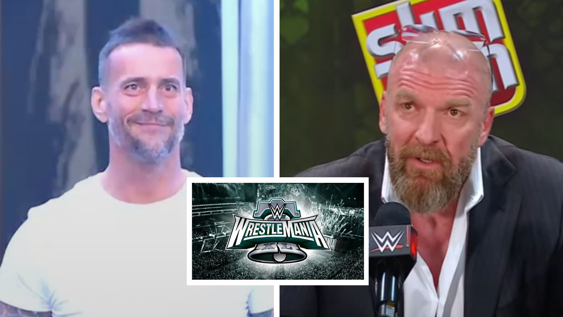 CM Punk (left); Triple H (right)