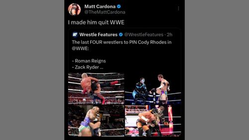 Matt Cardona's deleted tweet