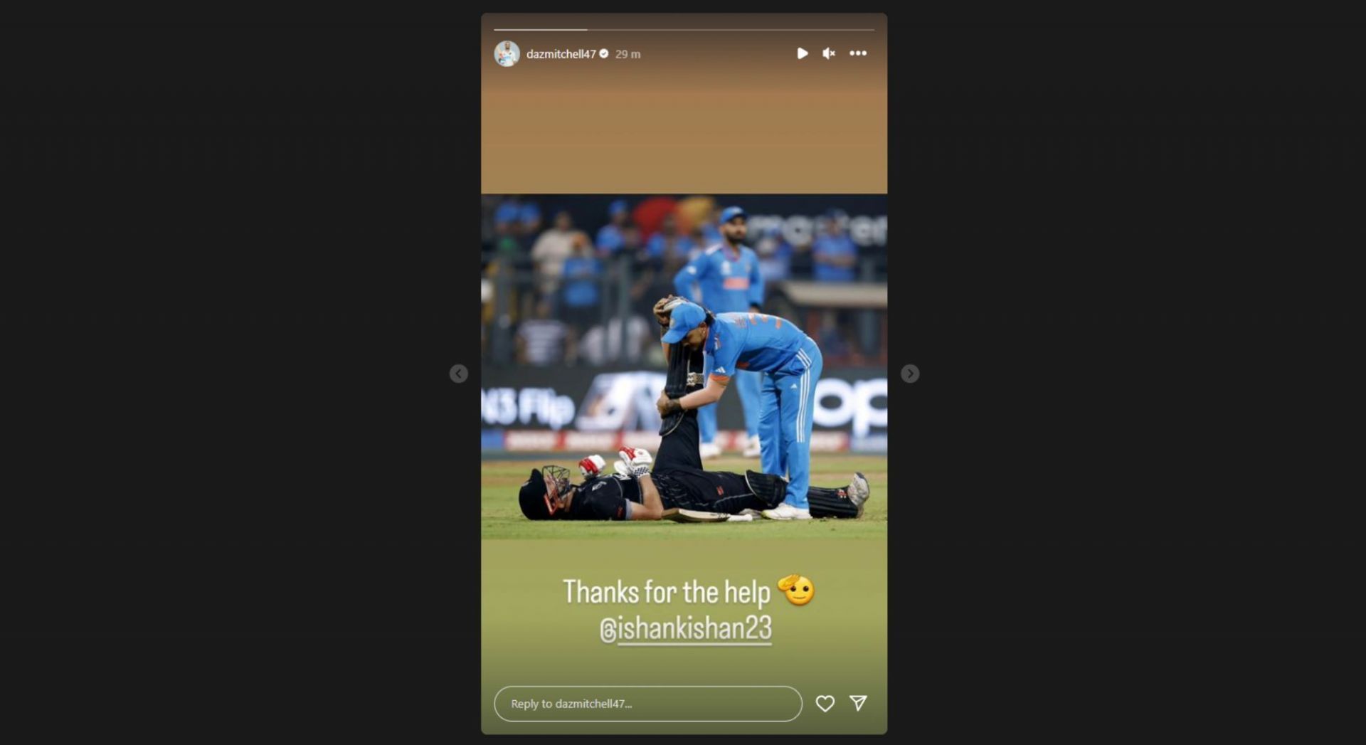 Daryl Mitchell&#039;s latest Instagram story ft. Ishan Kishan.