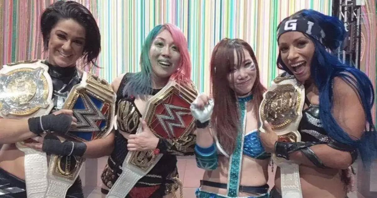 Bayley, Asuka, Kairi Sane, and Mercedes Mone (Sasha Banks)