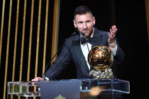 Lionel Messi at 67th Ballon d'Or Ceremony (via Getty Images)
