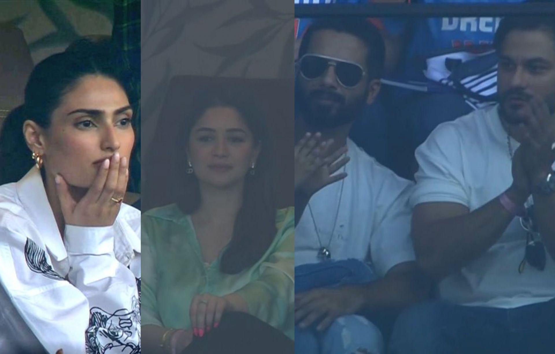Athiya Shetty, Sara Tendulkar, Shahid Kapoor, and Kunal Khemmu at the Wankhede Stadium. 