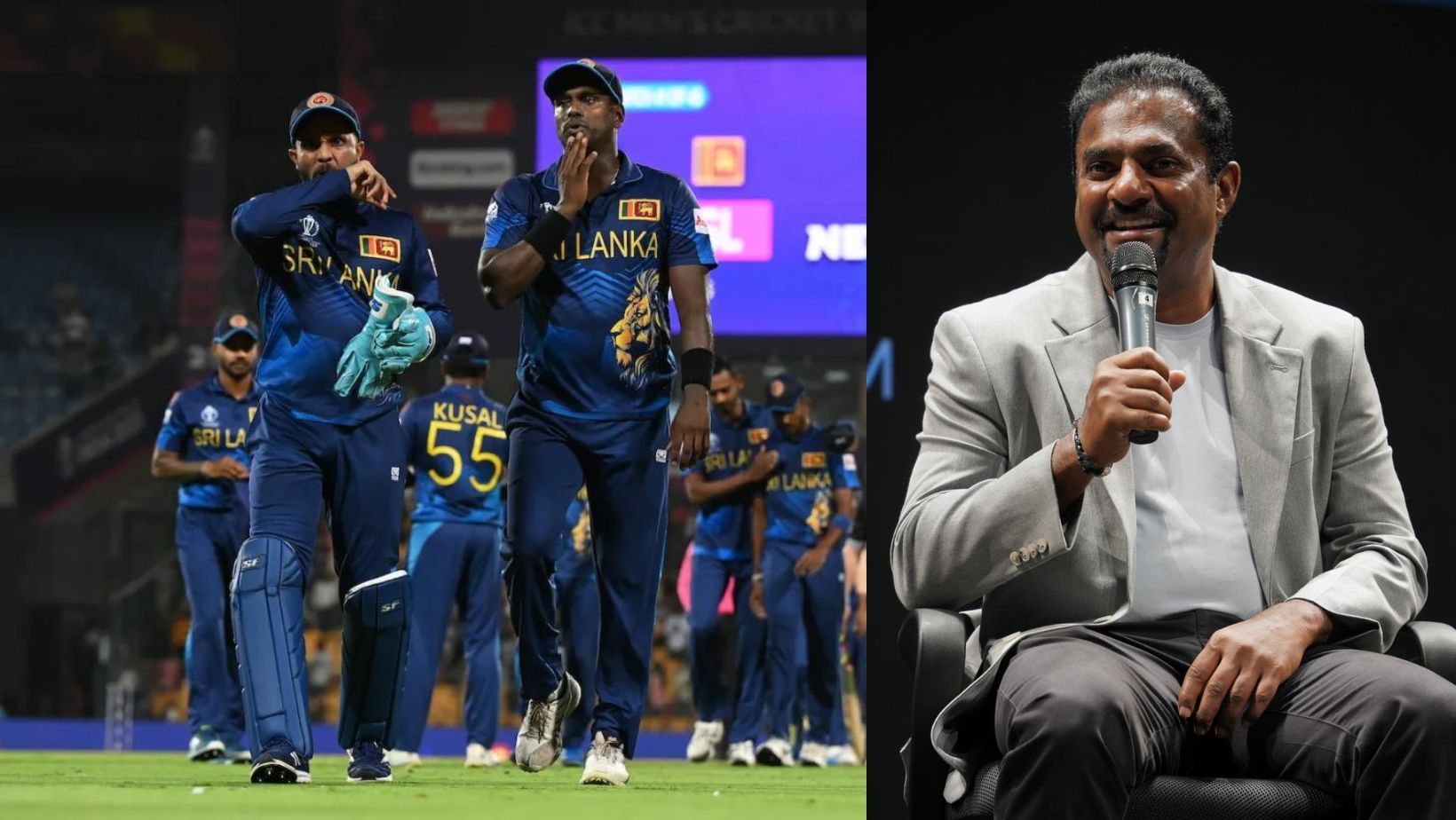 Muttiah Muralitharan (R) calls for peace off-field.