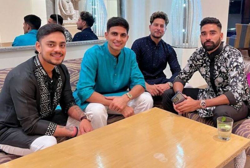 (LtoR) Ishan Kishan, Shubman Gill, Kuldeep Yadav and Mohammed Siraj (Pic: Shubman Gill/ Instagram)