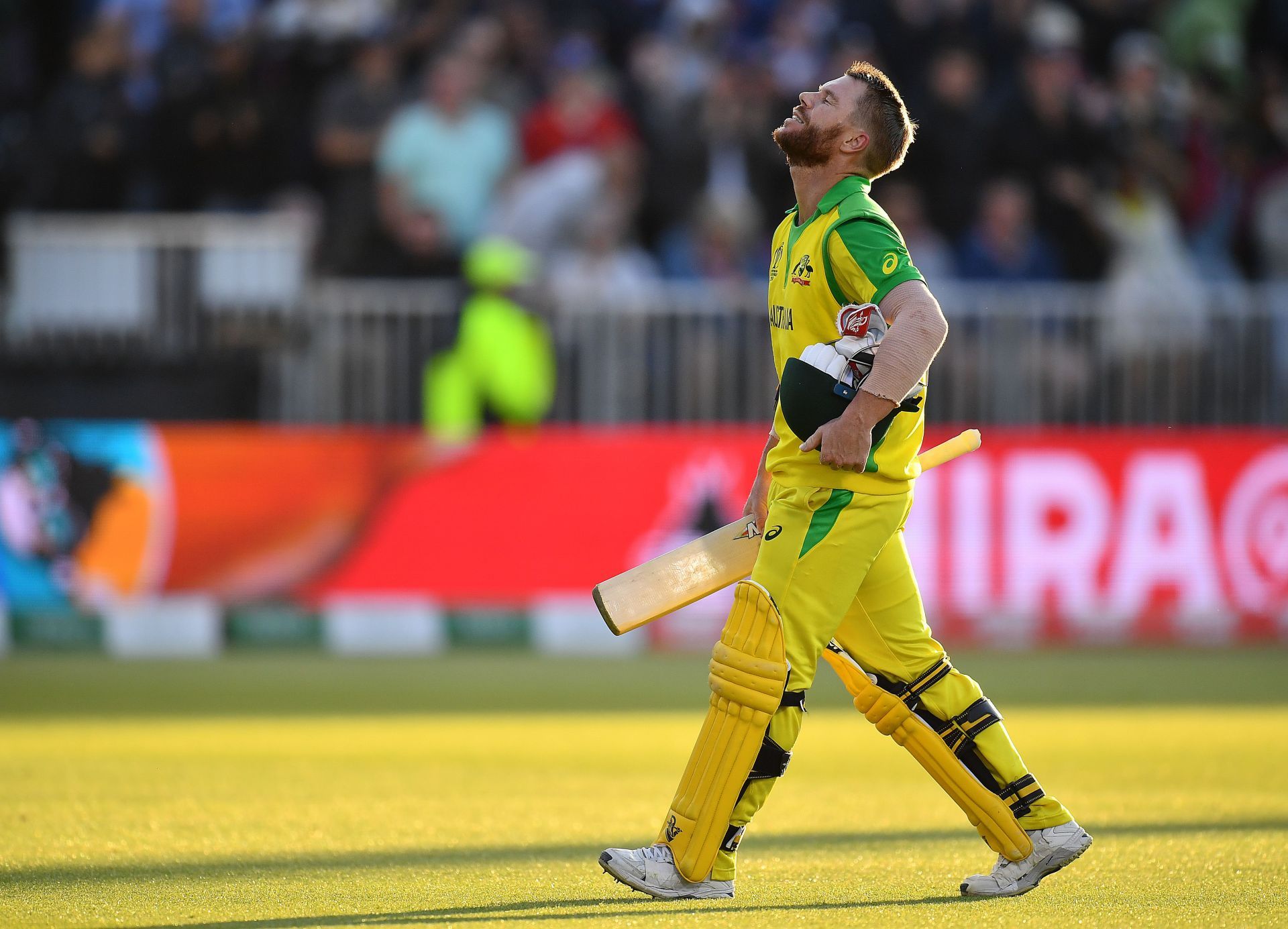 David Warner in action, Australia v South Africa - ICC Cricket World Cup 2019